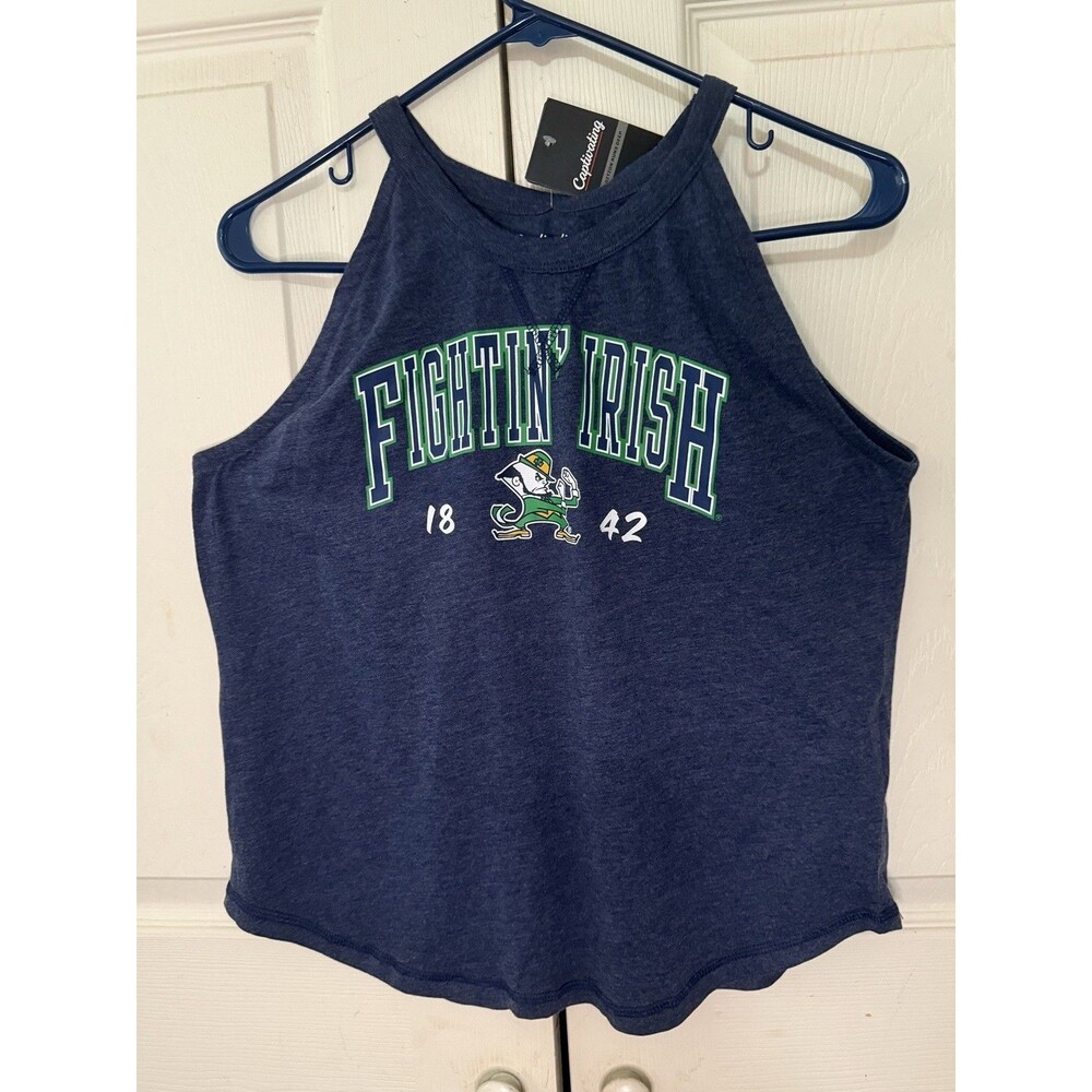 Notre Dame Fighting Irish NCAA Women Crop Top Blue Medium